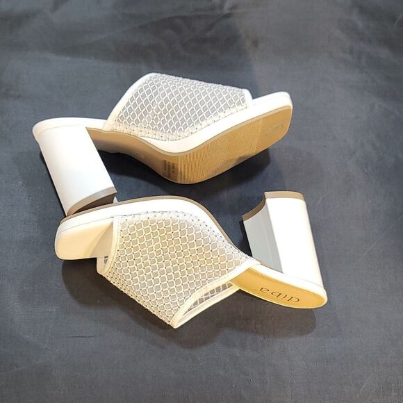 BRAND NEW DIBA MESH EMBELLISHED MULES WITH BLOCK HEEL SANDAL G1 - Picture 9 of 14